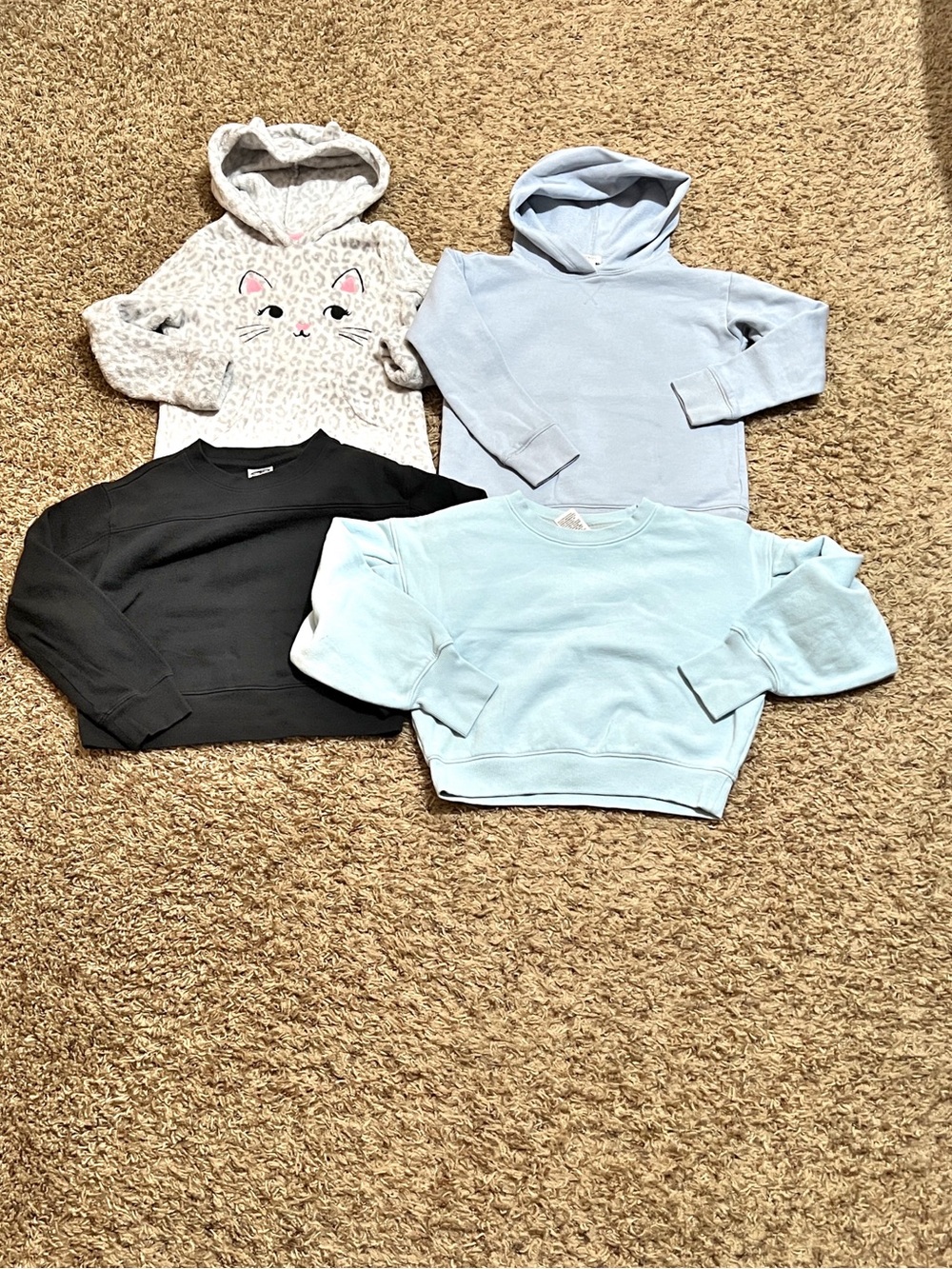 Bundle of 4 Little Girl Sweatshirts Size 6-7 Cooler Weather Lounge Play